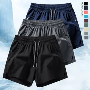 Men’s Casual Athletic Shorts 3-Pack – Elastic Drawstring Waist, Breathable Lightweight Fabric, Solid Color Versatile Style, Standard Fit for Training and Sports Competitions,summervibes