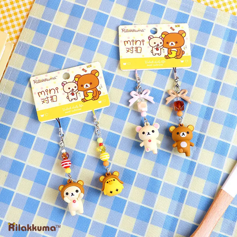 MINISO Rilakkuma Mini Buckle Pair Series Charm, Adorable Plush Pendant, Fashion Ornament, Fine Collectible & Sweet Present. Soft Texture, Exquisite Workmanship, Cute Daily Decor, Ideal Gift For Rilakkuma Enthusiasts .Back-to-School Gifts