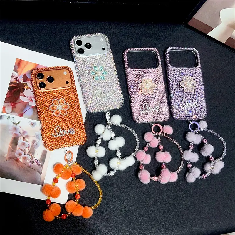 Cute Case Compatible with iPhone 17 pro max, 17 air, Crystal Glitter Diamond Protection Bling Clear Case, Accessories, Smartphone Casing Protector