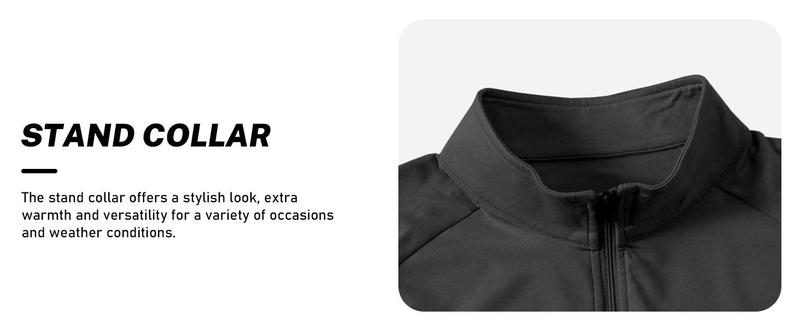 Mens Long Sleeve Quarter Zip Pullover Stand Collar Active Golf Polo Shirt 1/4 Zipper Fleece Lining Workout Top