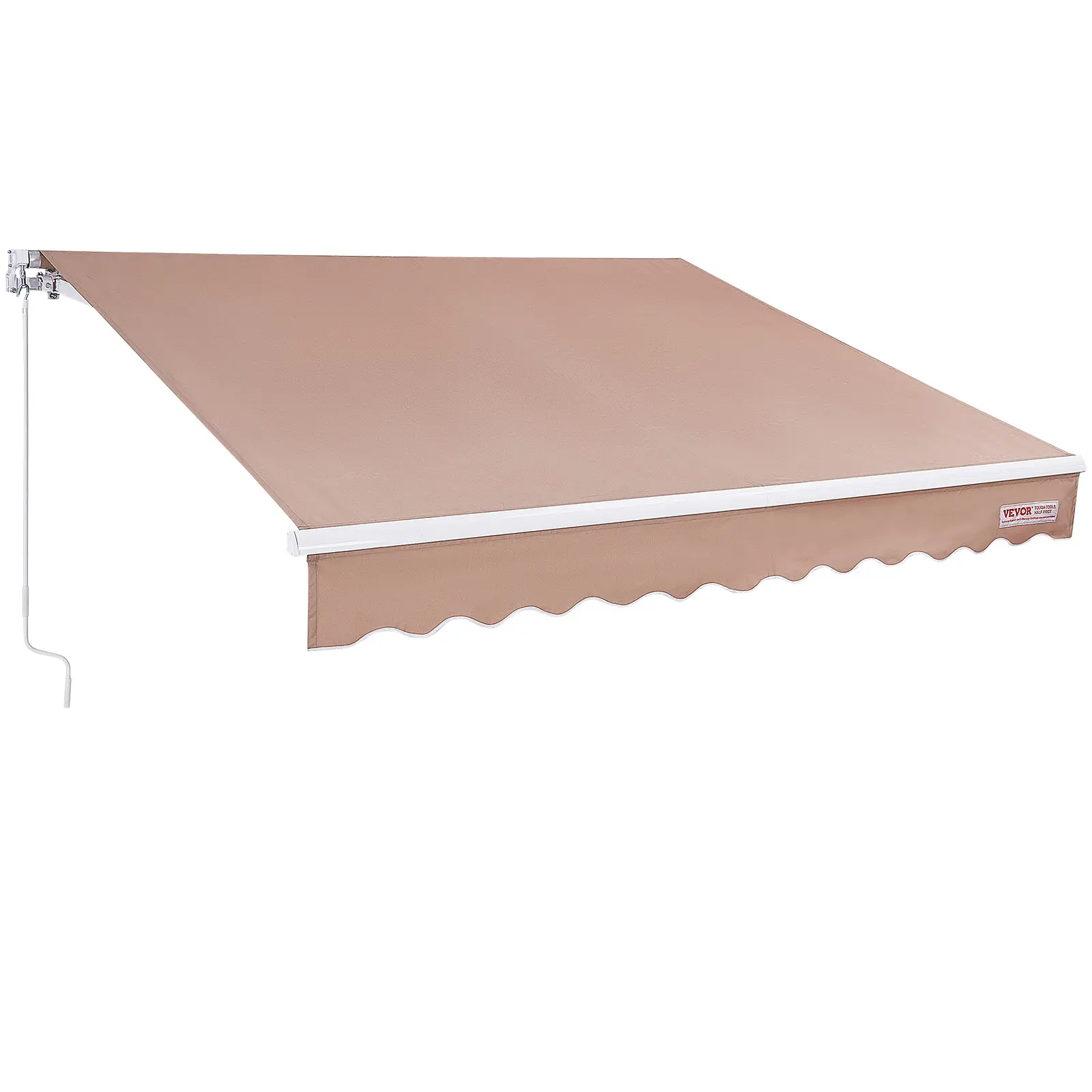 【summerfinds】VEVOR Manual Retractable Awning, 12 x 10 ft Outdoor Patio Awning Retractable Sun Shade, Water-Resistant Polyester Patio Door Window Awning Sunshade Shelter with Crank Handle for Backyard, Balcony