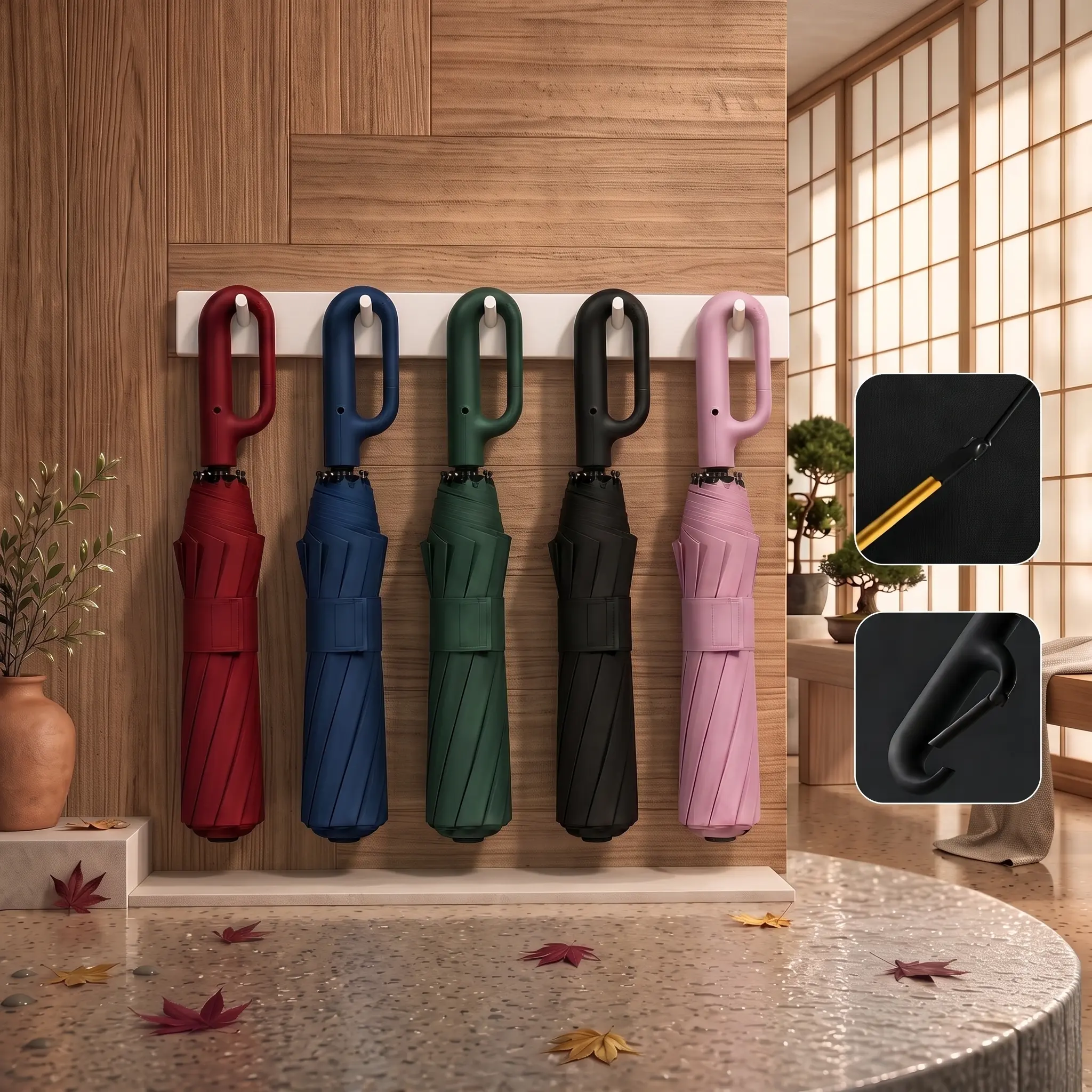 Automatic Open-Close Folding Umbrella for Men & Women - Portable Foldable, Windproof Rainproof, Rounded Safety Tip, Anti-Rebound (Stoppable Anywhere), Waterproof Sun Protection, Lightweight All-Styles Umbrella, Portable Foldable Umbrella