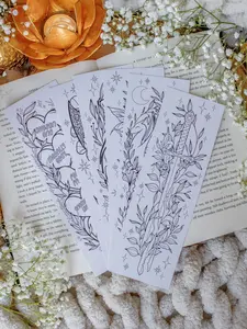 Fantasy Coloring Bookmark Set of 6 for Fantasy and Romantasy Booktok Readers