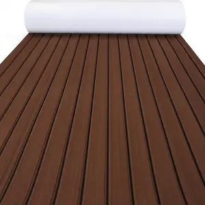 Boat Flooring pad EVA Foam Boat Decking - Faux Teak Marine Mat - Boat Carpet Self-Adhesive Marine Flooring Sheet for Motorboat RV Yacht Kayak EVA Foam Marine Decking Flooring