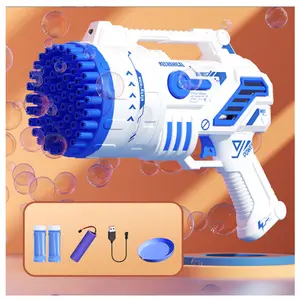 69 Holes Bubble Machine with Colorful Lights and Bubble Solution for Kids Adults Summer Outdoor Indoor Birthday Wedding Party Christmas Halloween Easter Gift Toys