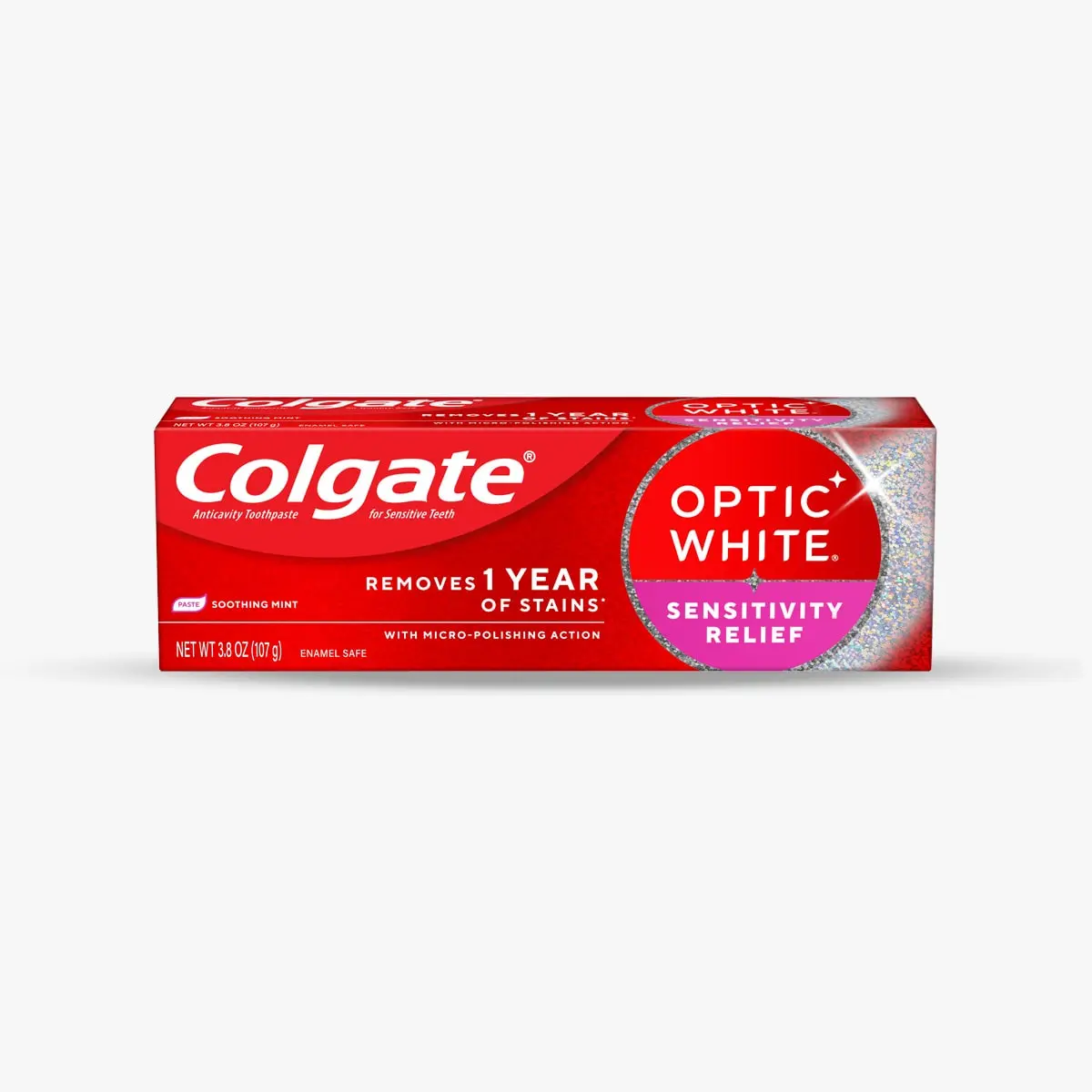 Colgate Optic White Sensitivity Relief Teeth Whitening Fluoride Toothpaste