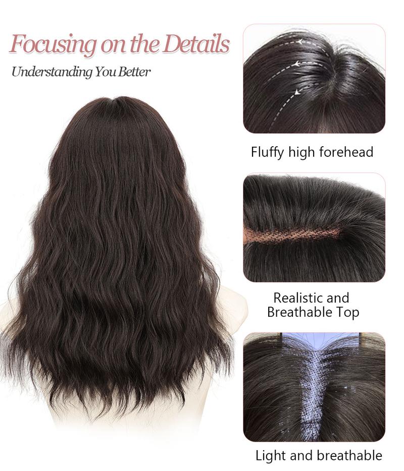 [AISI HAIR]18'' Wavy Hair Topper with bans for Thinning Hair – Natural Look, Clip-In Volume, Lightweight & Breathab 18 Inch Wavy Synthetic Clip-In Topper for Women le