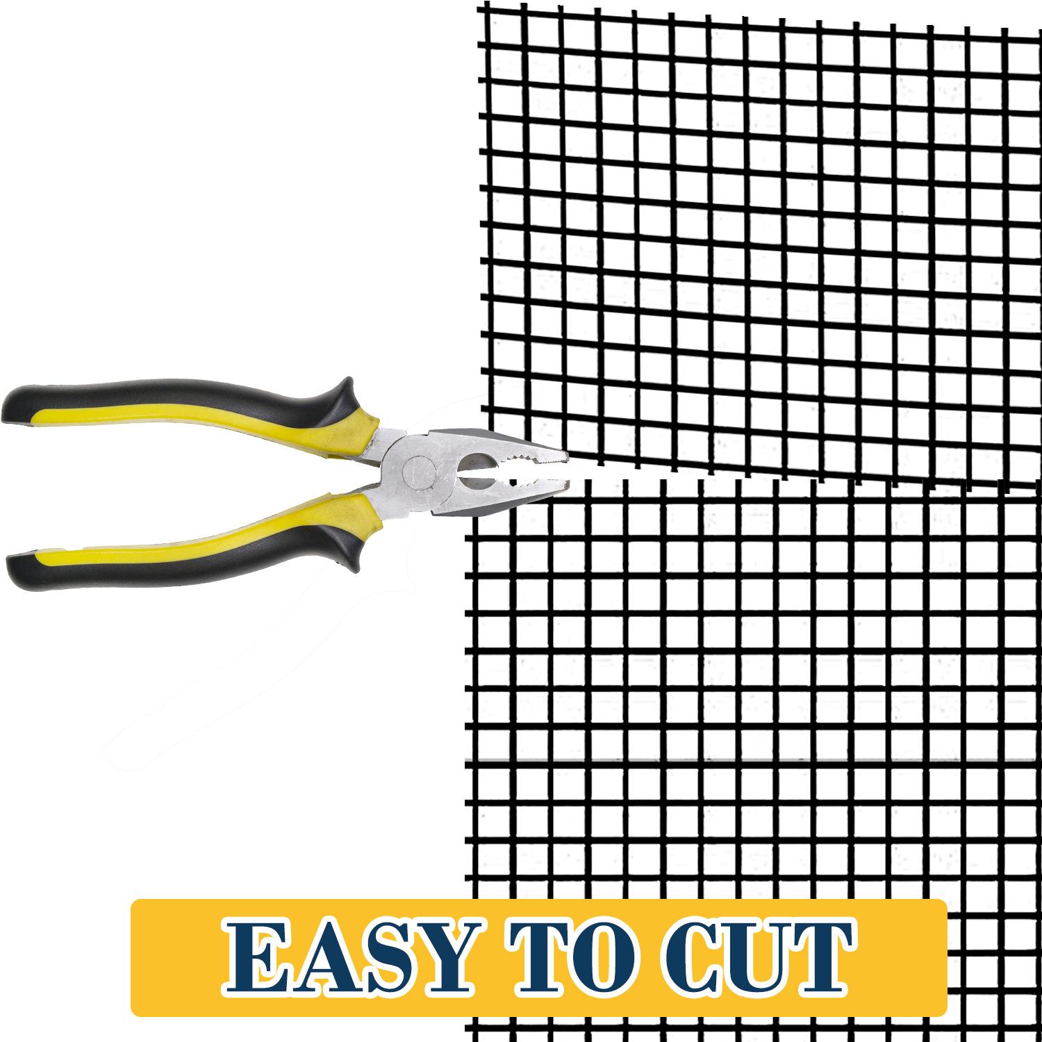 Hardware Cloth, 1/2 Inch 48" x 100 ft Black Vinyl Metal Mesh Roll, 19 Gauges Chicken Wire Fence Roll, Welded Wire Fencing PVC Coated Wire Fence Rolls for Chicken Coop, Poultry