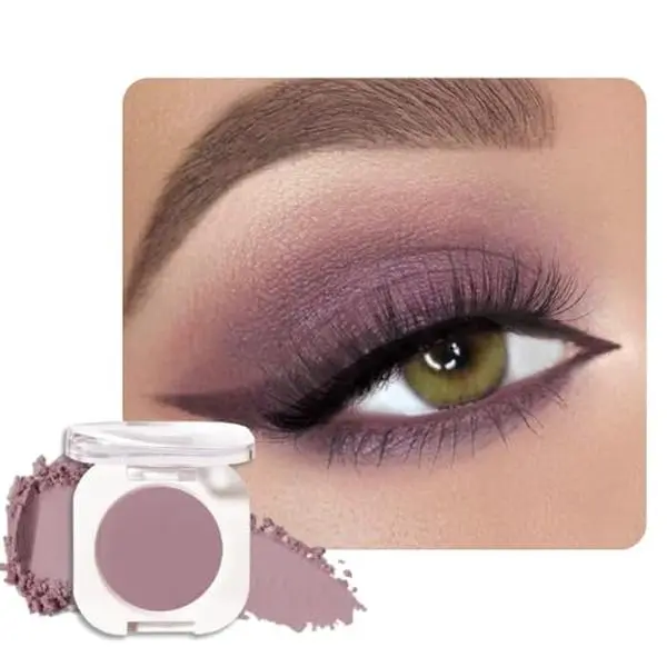 Mauve Taupe Matte Powde Eyeshadow, Dark Brownish Purple Matte Eye Shadow for Mature Skin, Lightweight Blendable, Crease-Proof, Vegan & Cruelty-Free, Sombras para Ojos 25#
