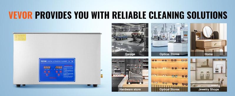 VEVOR Professional Ultrasonic Cleaner, Max. 30L Ultrasonic Jewelry Cleaner with Digital Timer & Heater, Stainless Steel Industrial Sonic Cleaner 40kHz for Glasses, Watches, Rings, Small Parts VEVOR Professional Ultrasonic Cleaner, Max. 30L Ultrasonic Jewelry Cleaner with Digital Timer & Heater, Stainless Steel Industrial Sonic Cleaner 40kHz for Glasses, Watches, Rings, Small Parts