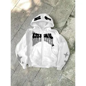 Men's Oversized Graphic Zip-Up Hoodie - 2025 Streetwear Trend | Urban Graffiti & Star Design, Comfortable Daily Fit - Wardrobe Essential! #MensStreetwear #OversizedHoodie #GraphicFashion #UrbanTrend ???