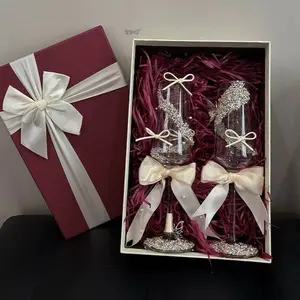 Custom wedding champagne flute toasting glasses wedding party set wedding gift idea