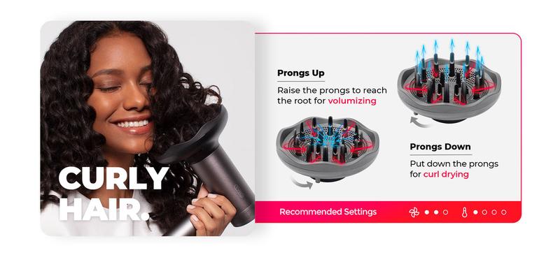 TYMO AIRHYPE Professional High-Velocity Hair Dryer Blower Set with Airwrap & Diffuser for Curly Hair, Fast Drying, Salon-Grade Styling, New Year Holiday Gift for Women, Gift Box Ready Blowout