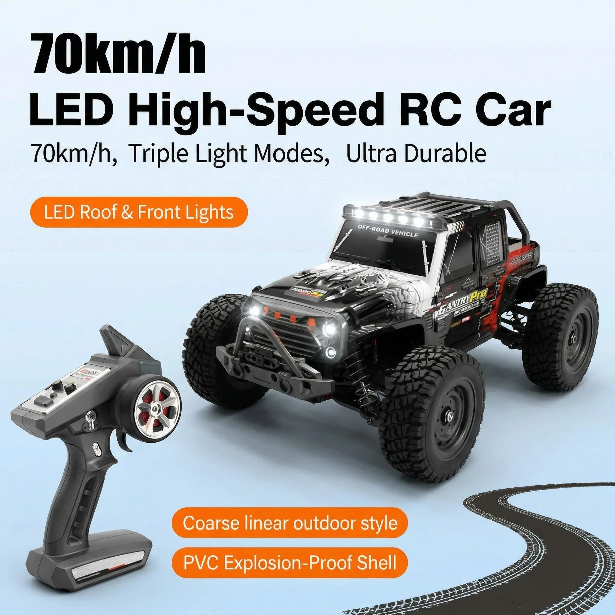 4WD Brushless High-Speed RC Car , 1:16 Scale, 70KM/H Powerful Off-Road Vehicle , Perfect Birthday, Christmas, Halloween Toy Gift racing  toys brushless four-wheel drive
