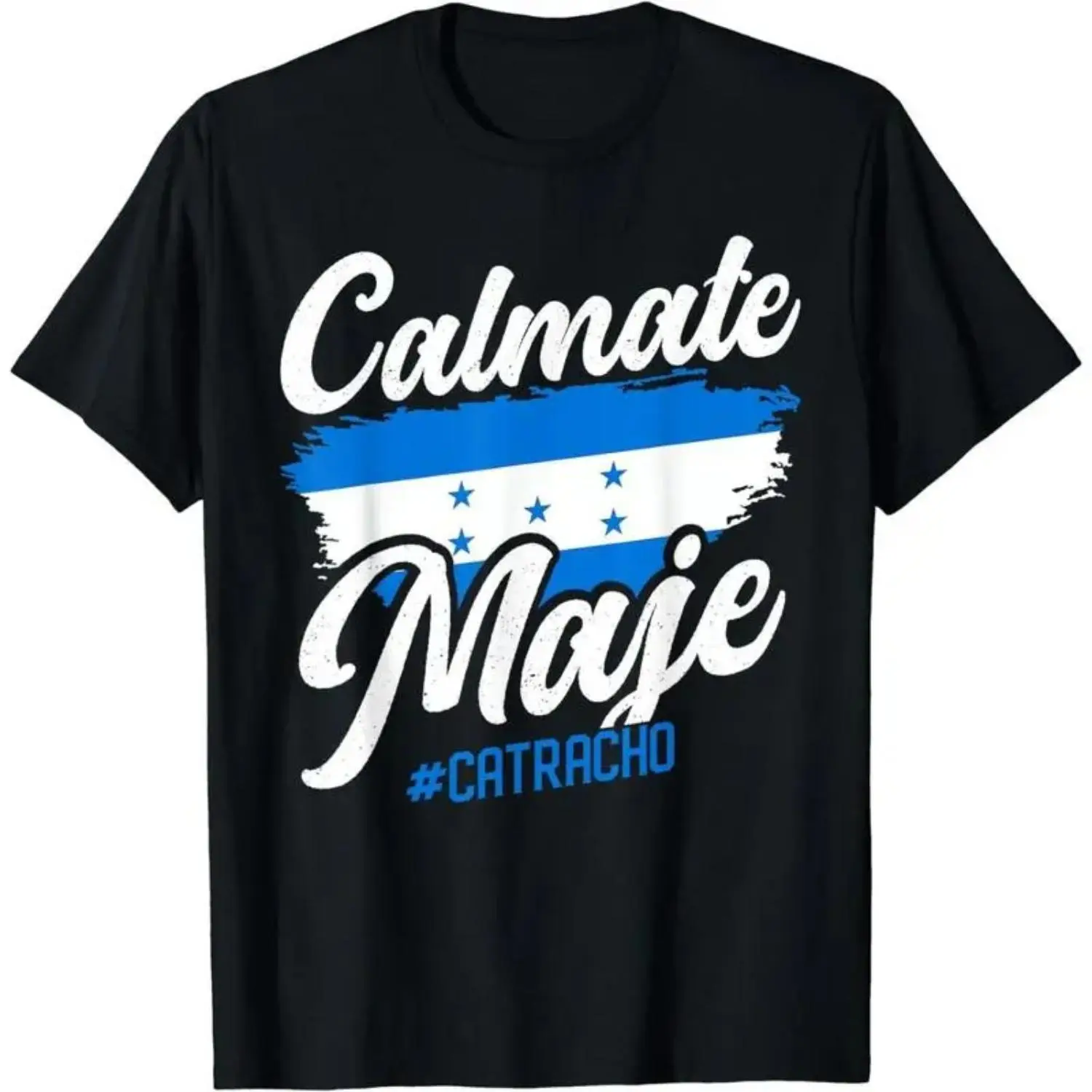Cotton Short Sleeve Baleada T-Shirt with Honduran Flag Catracho Design for Men and Women Streetwear Casual Graphic Tee Black Top