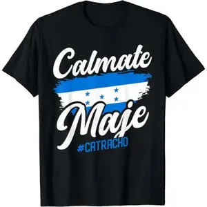 Cotton Short Sleeve Baleada T-Shirt with Honduran Flag Catracho Design for Men and Women Streetwear Casual Graphic Tee Black Top