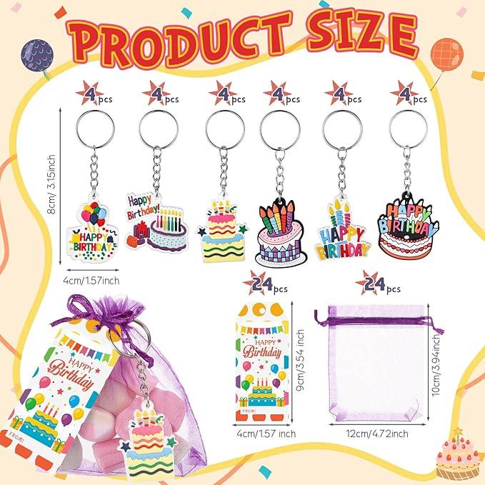 12/24 Sets Easter Keychain Gifts with Goodie Bags for Easter Egg Hunter Classroom Easter Party Favors Back to School Keychain with Goodie Bags Bulk for Women Men Teacher Nurse Keychains with Inspirational Greeting Card Graduation Thank You Gift