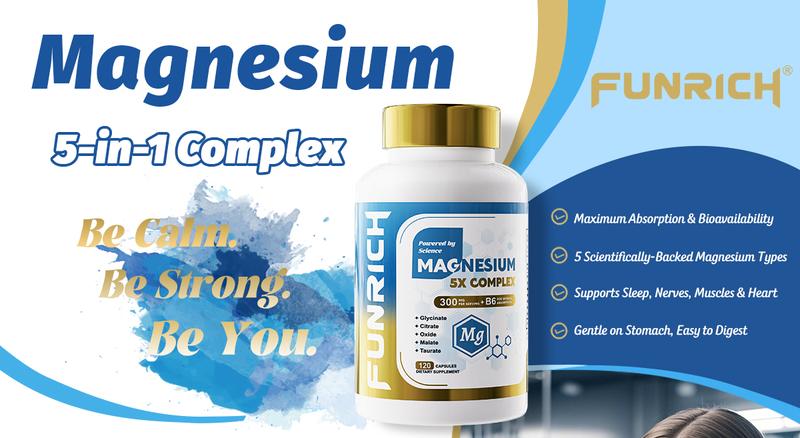 FUNRICH Move & Relax Bundle with Advanced Joint Support – Glucosamine Complex & 5 Magnesium Types – Mobility, Comfort & Relaxation