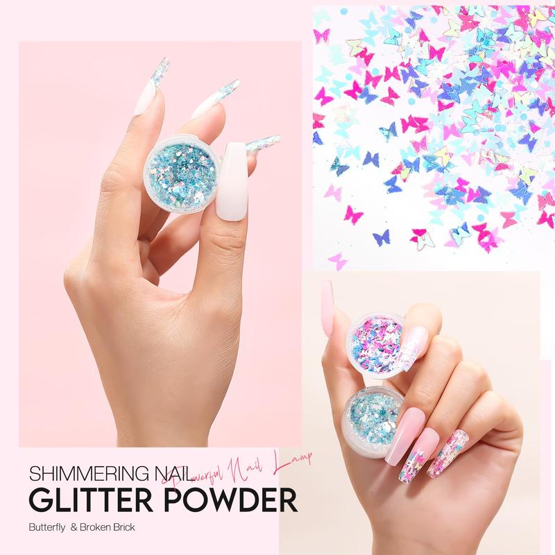 MOROVAN 8 Colors Poly Gel Nail Starter Kit - with U V Lamp 48W Complete Poly Gel Kit for Beginners with Everything Professional