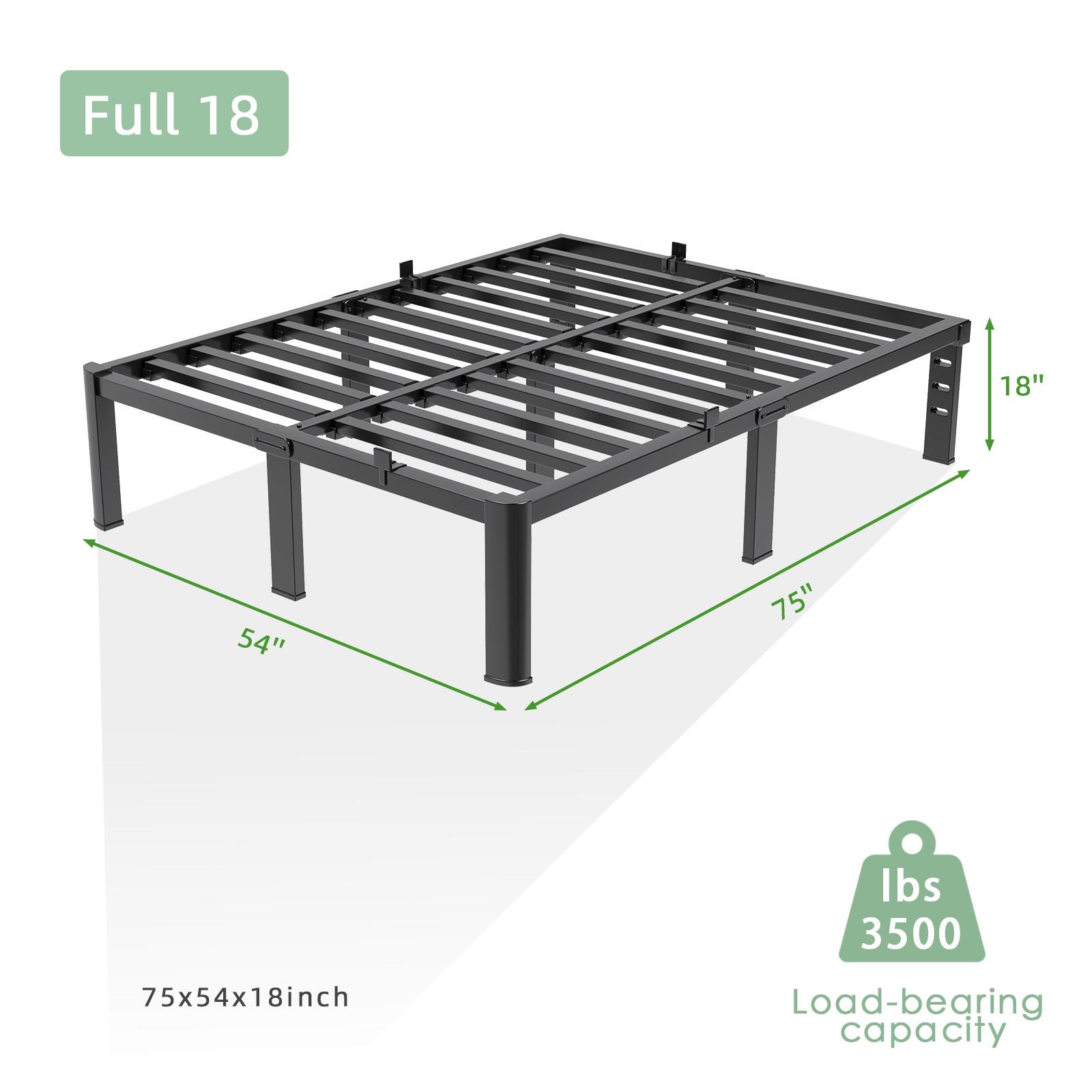 COZPAW Queen Size Metal Platform Bed Frame with Storage - 14/ 18 Inch Height, Heavy Duty 3500 lbs Capacity, Anti-Squeak Design, No Box Spring Needed, Easy Assembly