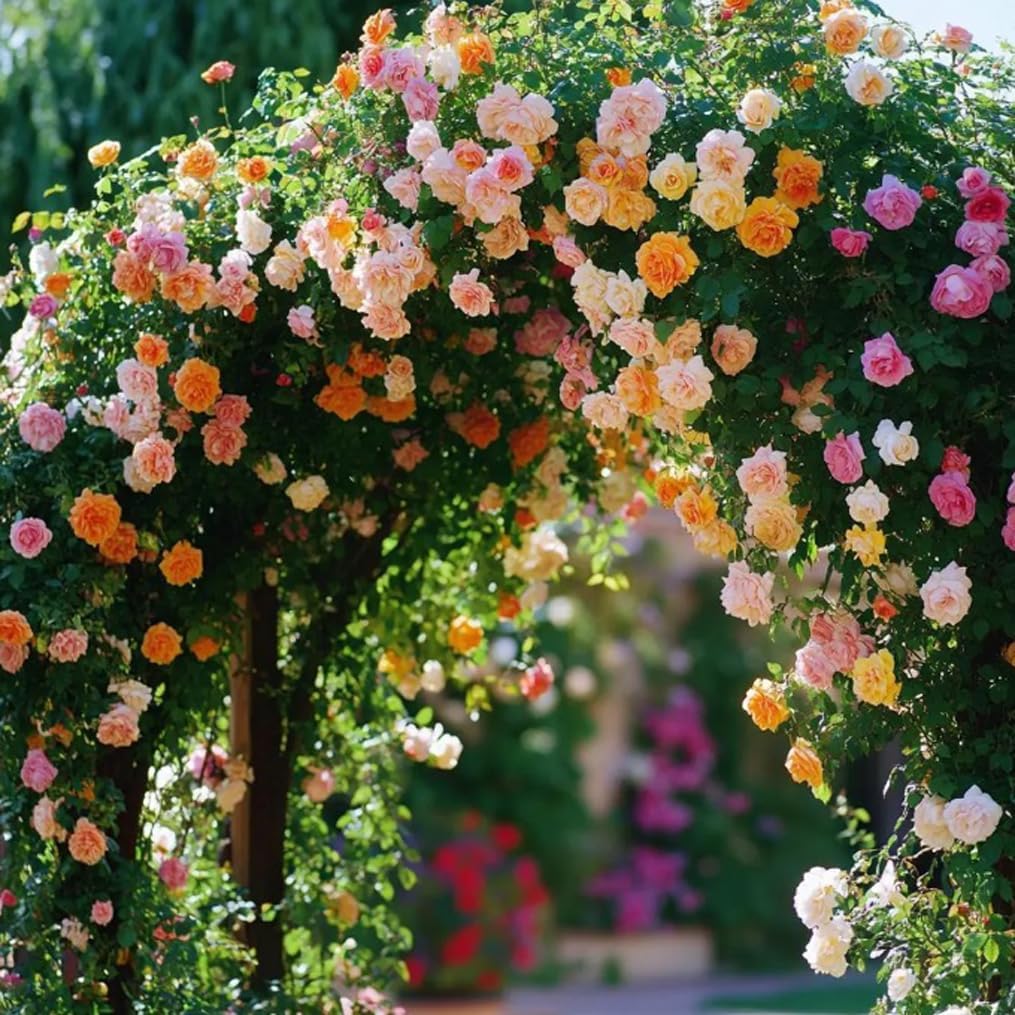 200PCS  Climbing Rose Seed Colorful Rose Vine Flower Seeds for Walls Fences Trellises Perennial Garden Seeds