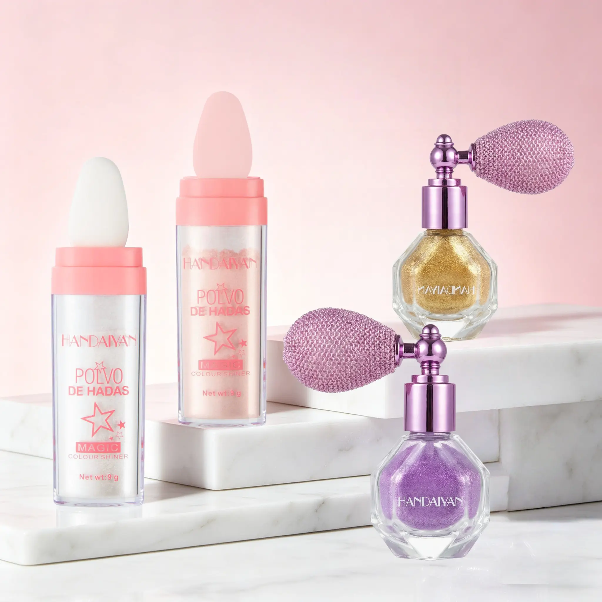 Pearlescent Glitter Highlighting Cosmetic - Multi-Use Makeup with Sponge Tip, Fairy Shimmer, Dab-On Control for Face, Eyes, Collarbones, Arms & Legs