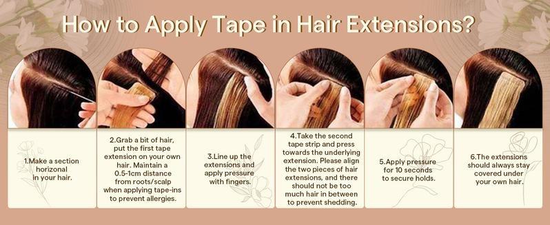 Full Shine Replacement Tape Double Sided Hair Extensions Tapes for Tape in Hair Extension Replacement