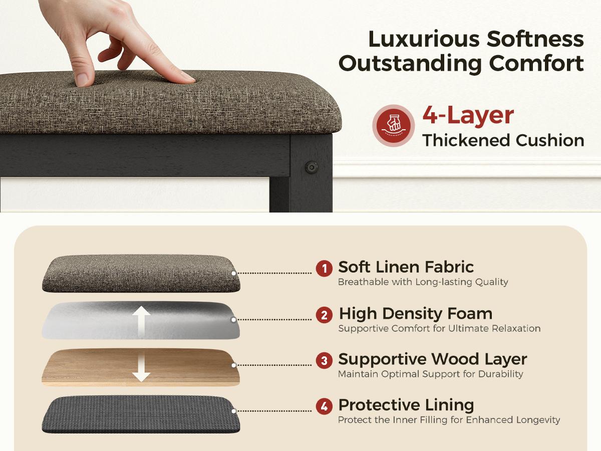 【Sophia & William】5 Piece Dining Table Set for 4, Faux Marble or Solid Rubberwood Tabletop, Cushioned Option Available, Kitchen Dining Table for Small Spaces, Apartment, Easy Clean, Durable, Farmhouse Style