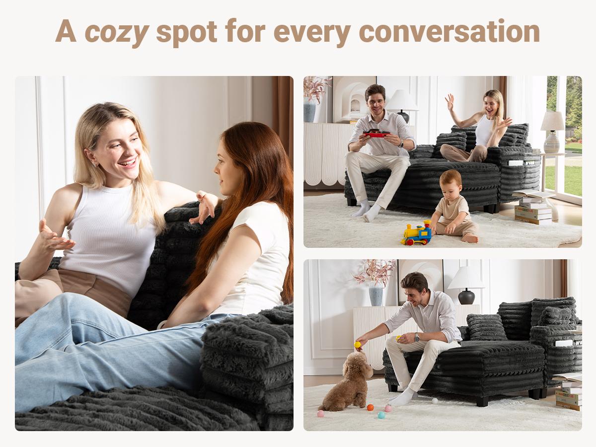 Amsleekey Oversized Corduroy Lounge Chair – Extra Deep Chaise Sofa for Reading, Napping & Living Room Relaxing Amsleekey Oversized Corduroy Lounge Chair – Extra Deep Chaise Sofa for Reading, Napping & Living Room Relaxing