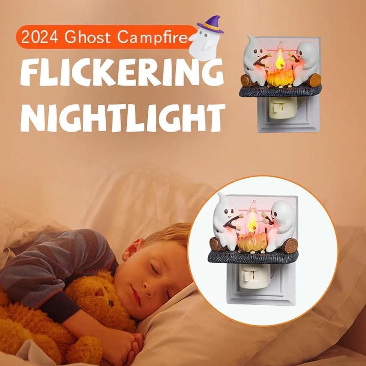 【FaddishDeal】Ghost Flame flickering glow-in-the-dark,  flame simulated night light, synthetic fireplace night light that can be inserted into the wall.