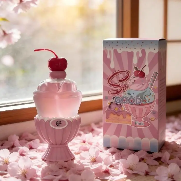 Pink Cute Ice Cream Sundae EDP Perfume for Women 100ml - Premium Middle Eastern Exotic Fruity Floral Scent, Juicy Sweet Notes, Long Lasting Daily Use Fragrance, Gift for Women, Edp Perfume Fragrance