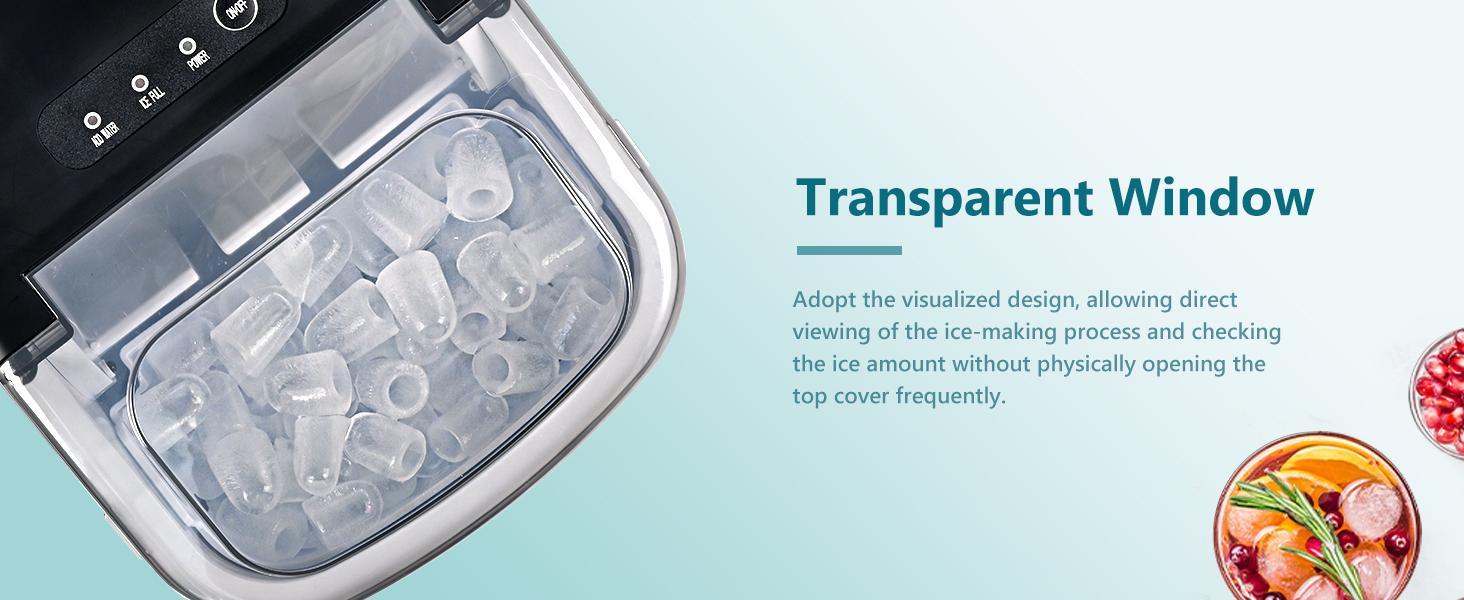 EUHOMY Best-Selling Bullet-Ice Countertop Ice Maker: 6-Minute Fast Ice, 26-lb Daily Capacity, Self-Cleaning & Space-Saving