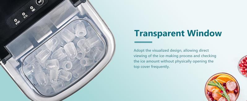 EUHOMY Best-Selling Bullet-Ice Countertop Ice Maker: 6-Minute Fast Ice, 26-lb Daily Capacity, Self-Cleaning & Space-Saving