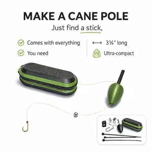 Micro Tackle Box Cane Pole Kit