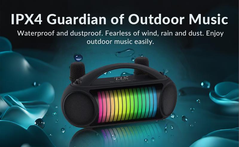 K9 Karaoke Portable Systems Wireless Karaoke Machine Sepaker,IPX4 Waterproof Wireless Speaker,100W Loud Deepbass Speaker for Indoor,Outdoor,Camping,Beach,Green