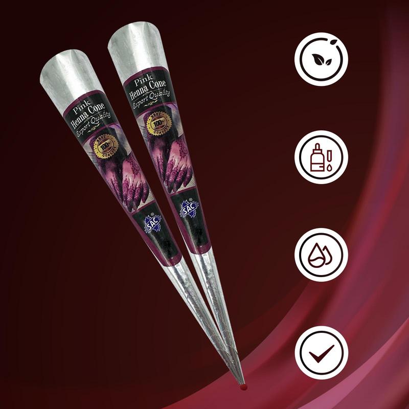 100% Natural Temporary Henna Tattoo Cream Cone | 1 Cone 31g | Body Paint Tattoo Freckles (Pink) men woman forearm tribal wolf 7-15 day tatuajes temporales Waterproof Angel and Flower Tattoos tattoo  artist  tools
