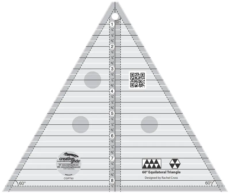 Creative Grids 60 Degree 8” Triangle Ruler CGRT60