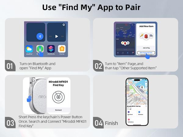 Keychain with Apple Find My(IOS Only), Key Finder Built-in Anti-Loss Tracker, Heavy Duty Key Holder, Premium Stainless Steel Keychain Carabiner Car Key Chains with GPS Global Locator Tracking Waterproof
