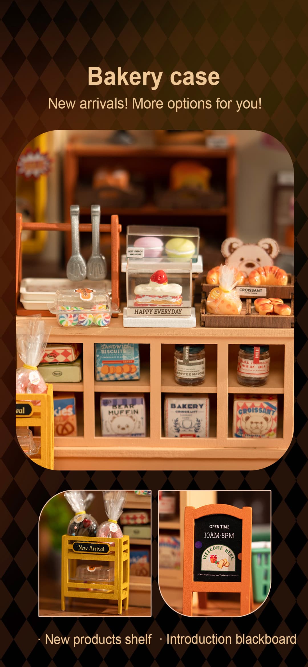 Rolife Becka's Baking House Miniature House Kit DIY Mini Dollhouse with Accessories Tiny Store Making Kit with LED Light Hobby Birthday Gifts for Kids & Adults Rolife Becka's Baking House Miniature House Kit DIY Mini Dollhouse with Accessories Tiny Store Making Kit with LED Light Hobby Birthday Gifts for Kids & Adults