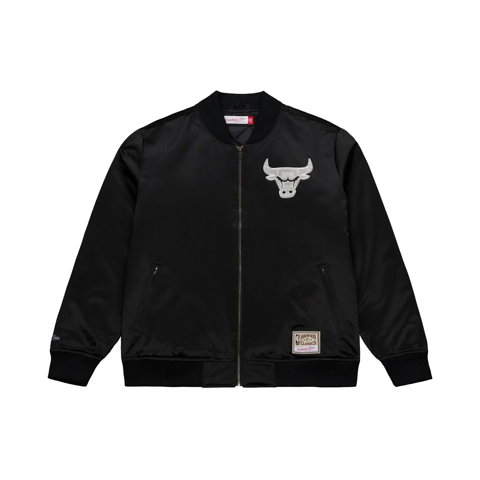 Chicago Bulls Black Chrome Full-Zip Bomber Jacket
