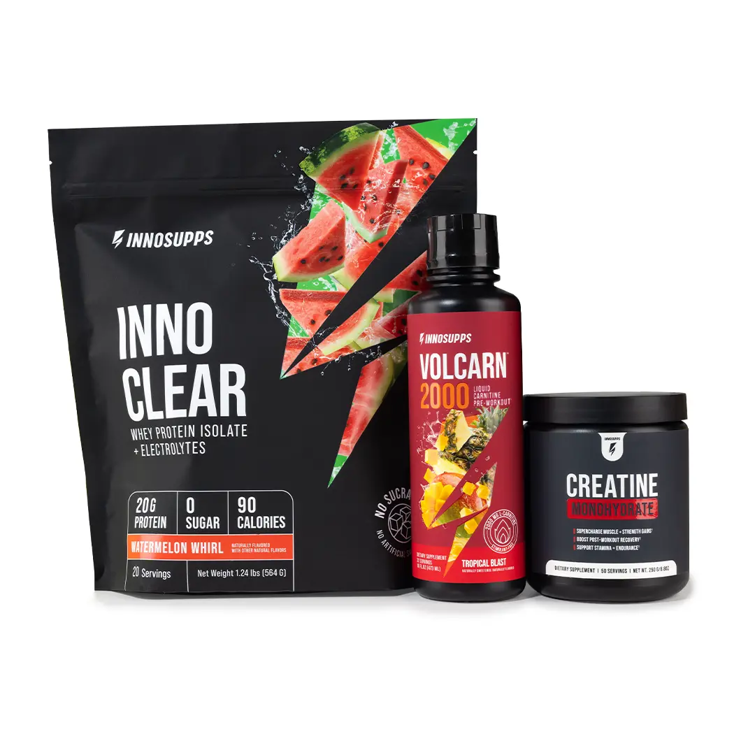 Inno Supps Performance Bundle – Clear Whey Protein, Creatine Monohydrate & Volcarn 2000