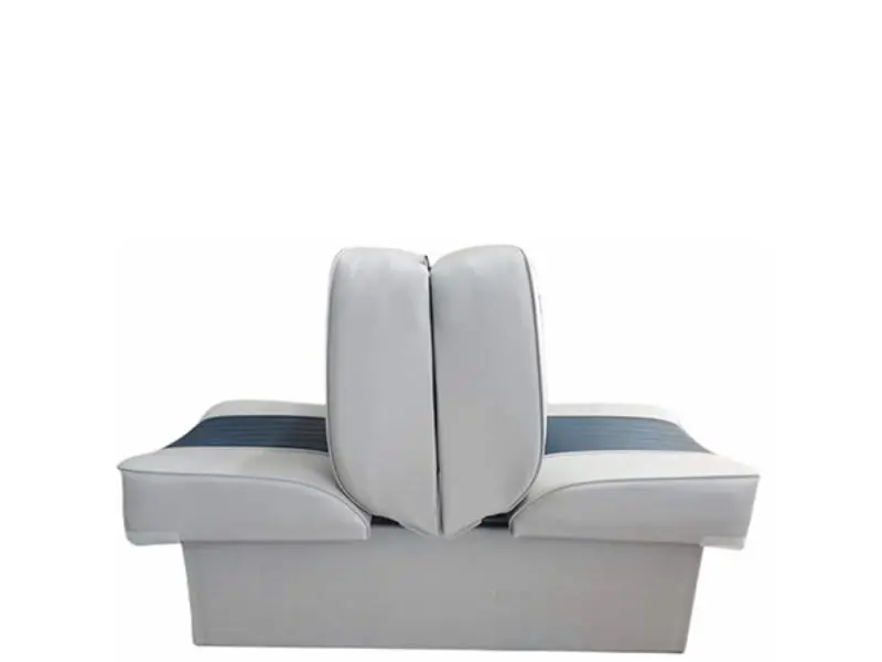 Horizon 1007-ABD Marine Grade Vinyl Back-to-Back Lounge Seat - 27.75 in., Grey & Navy, High Density Foam Padding, UV-Treated Injection Molded, Boating Boat Accessories, Fishing Ski Use