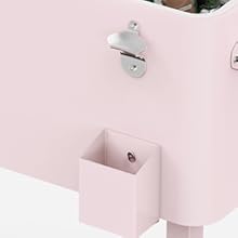 VINGLI 80 Quart Rolling Ice Chest, Portable Patio Party Bar Drink Cooler Cart, with Shelf, Beverage Pool with Bottle Opener