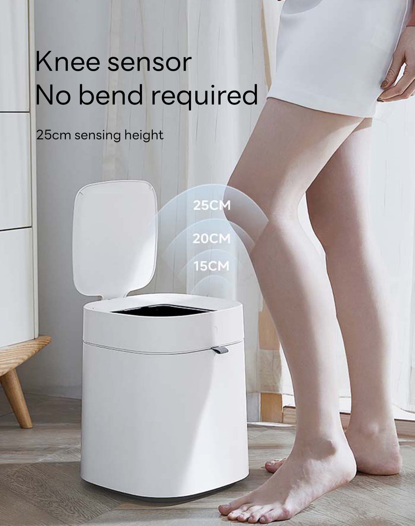 IntreLife 3.5 Gallon Smart Trash Can – Automatic Bag Sealing & Replacement, Motion Sensor Lid, Hands-Free Odor-Blocking Garbage Bin for Kitchen, Bathroom, Bedroom & Living Room (1 Refill Ring Included)