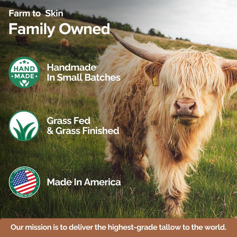 100% Grass-Fed Beef Tallow & Manuka Honey Balm, Natural Moisturizer Cream for Face & Body, Eczema Relief Cream, Moisturizer for Dry Skin, Pure Tallow Face Moisturizer for Sensitive Skin, 4oz