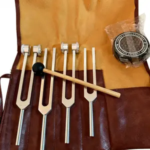 Complete Chakra Healing Tuning Fork Set | 4 Sacred Frequencies 128Hz–384Hz + Mallet | Align Energy Centers, Banish Insomnia & Deepen Meditation | Vibrational Sound Therapy Kit