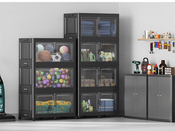 Broview V40 464Qt/600Qt/800Qt Large Stackable Storage Bins with Lid & Wheels, Extra Large Stackable Storage Bins with Dividers,19"D Closet Organizers and Storage Cabinet Shelves Collapsible Box for Home Kitchen