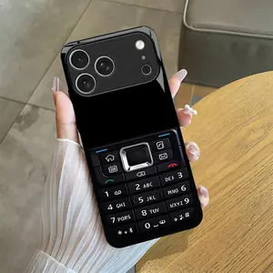 Retro Keypad Style Phone Case |   Y2K Black 'Dumbphone' Aesthetic Cover |   Smooth Matte Non-3D Print for iPhone 17 Pro Max Phone Case 17 Air 16 E 15 Plus 14 13 12 11, Samsung Galaxy S22 S23 FE S24 Plus S25 ULTRA FE Plus A54 53 52 Nostalgic Valentine's Gi