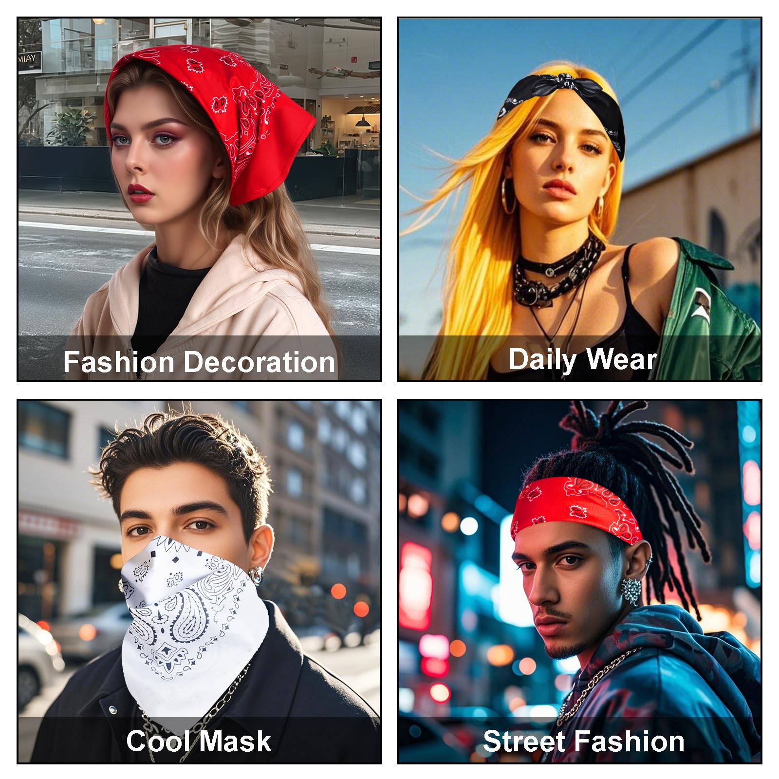 3/5 pcs Paisley Pattern Summer UV Protection Bandanas Face Mask Square Scarf Headwear Men & Women, Multi-Purpose Bandana Headbands, Square Head Scarf Great for biking, fishing, climbing, construction work