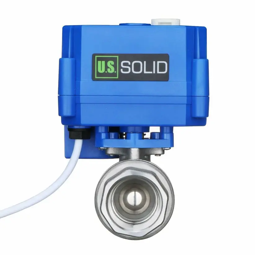 U.S. Solid 3/4" Motorized Ball Valve Stainless Steel 9-24V AC/DC Full Port with Manual Function 2 Wire Auto Return Setup